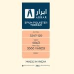 Abrar Premium Sewing Thread 3000 Yards  - BL - Image 3